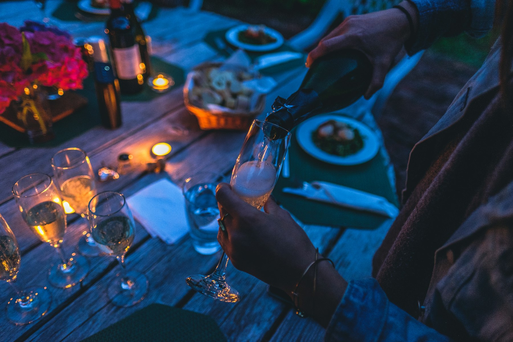 Wine being poured
