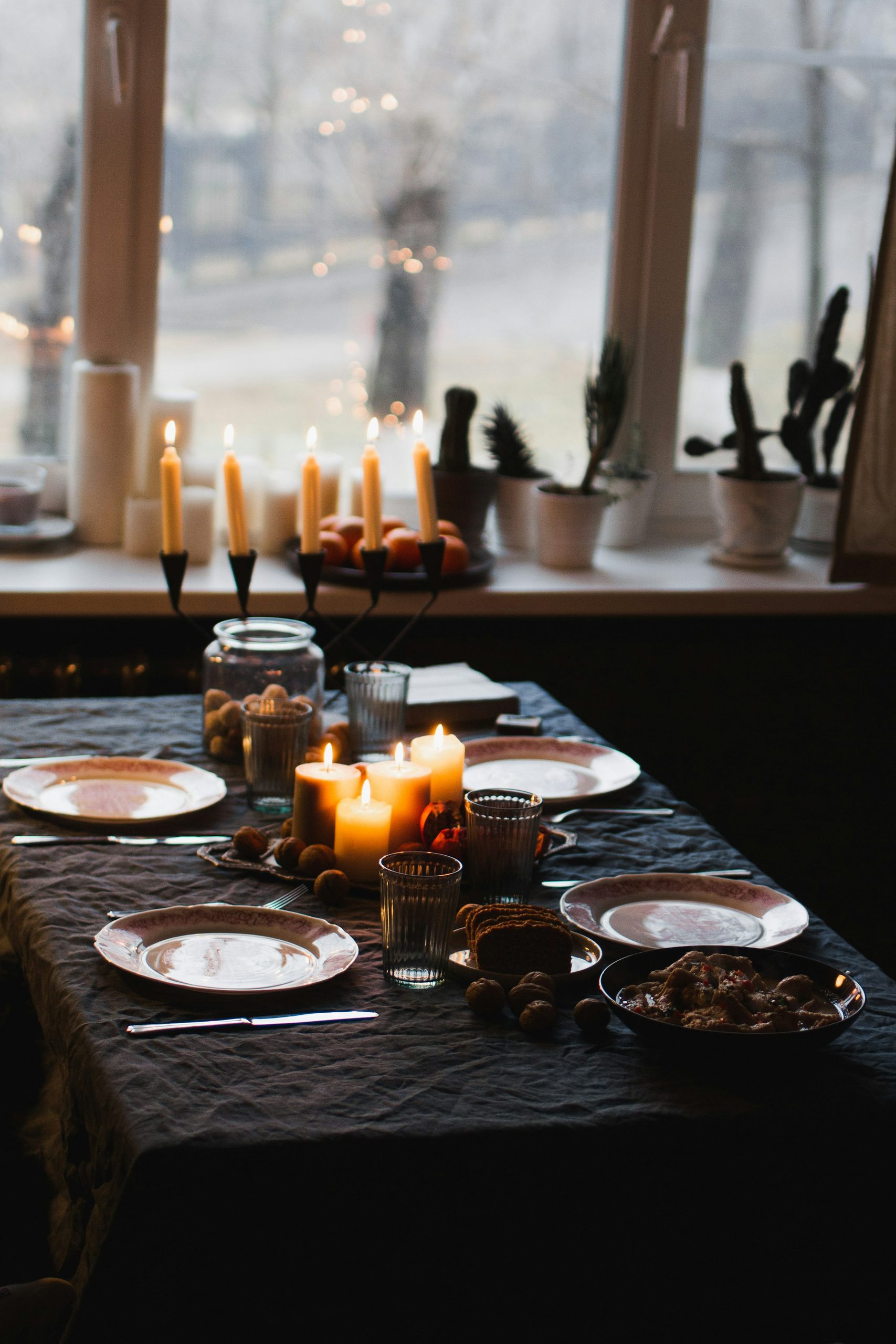 Candles on the supper table