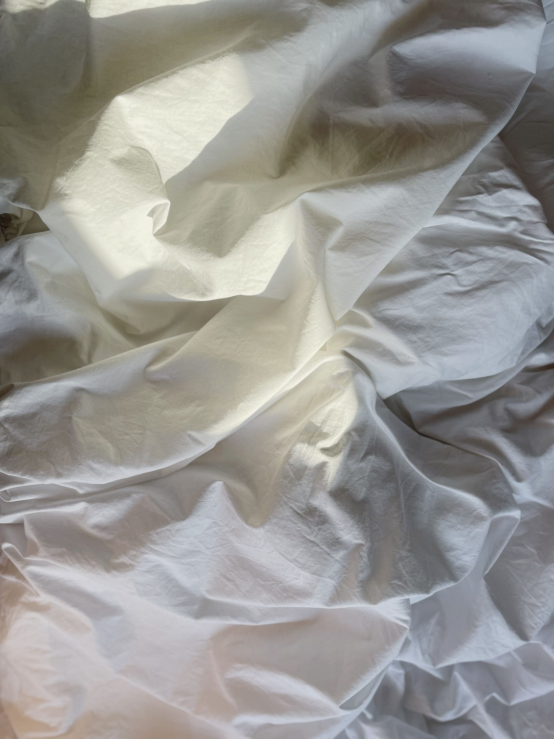 White linen in morning sunlight